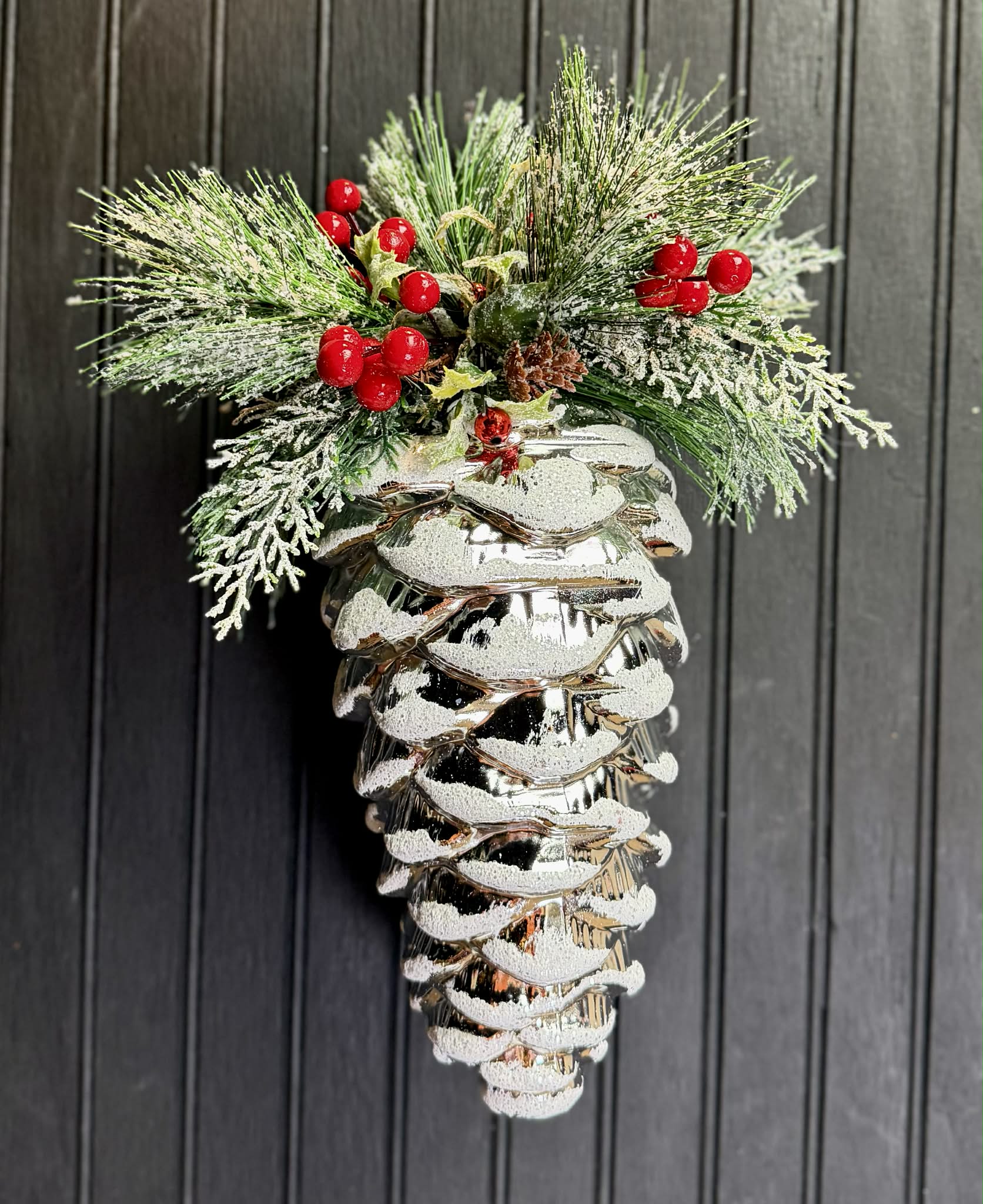 Frosted White Pinecones Ornament