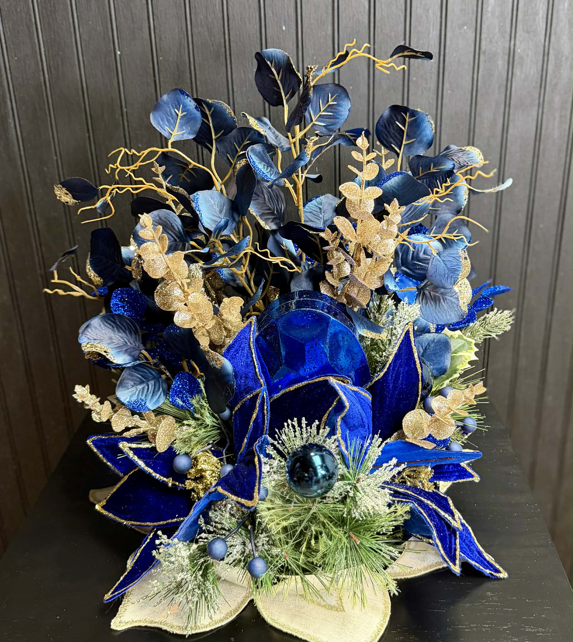 Royal Blue Winter Jewel Centerpiece