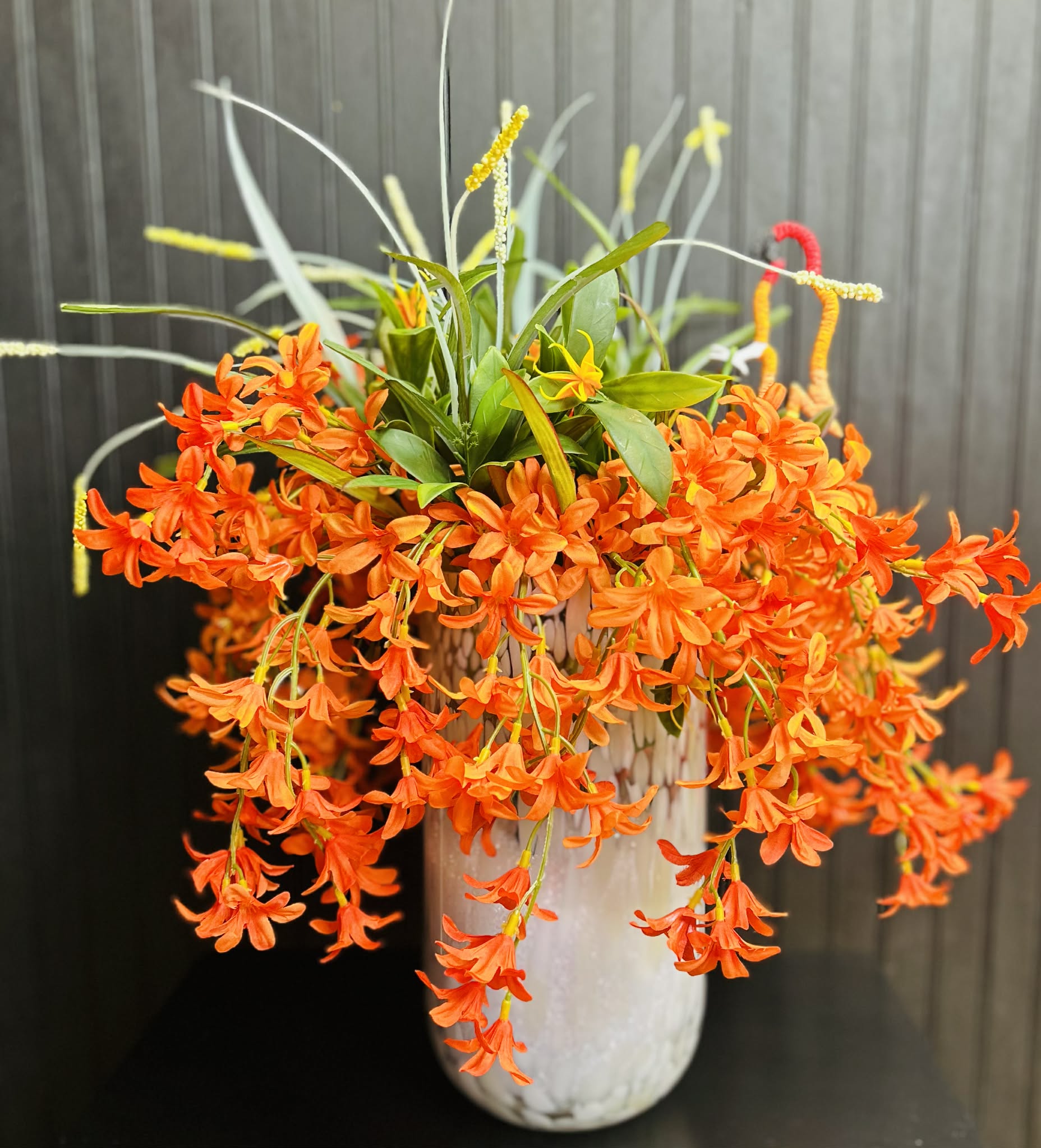 Tropical Orange Wildflowers Centerpiece